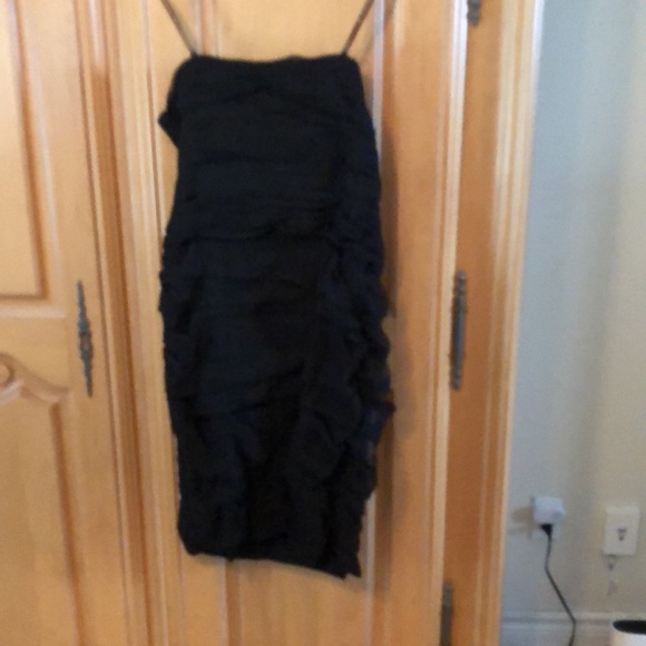 NWOT - Monique Lhuillier black chiffon strapless dress - Picture 3 of 3